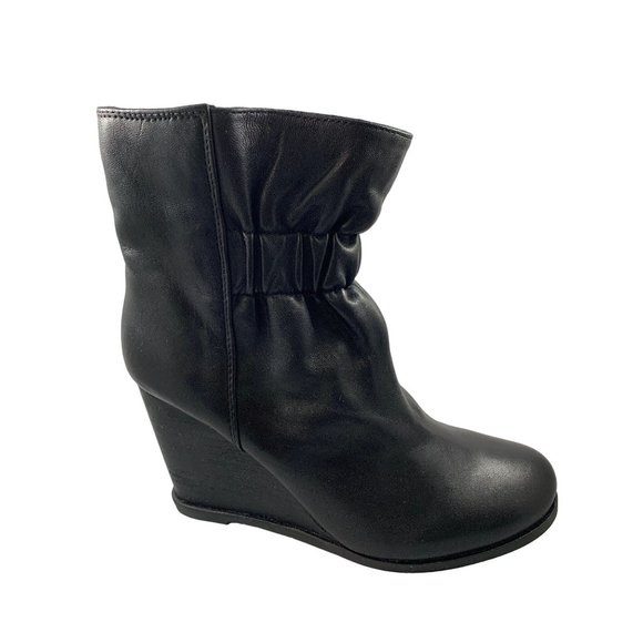 Splendid Women's Rebecca Wedge Boot Size 7 Black Bootie - Picture 2 of 5
